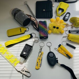 Mellow Yellow. 18-Piece Designer Safety Keychain Bundle