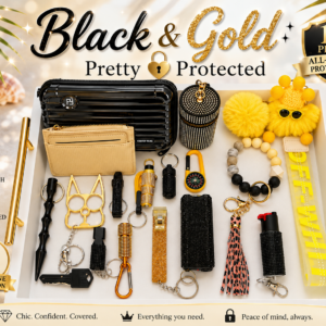 Black and Gold 19-Piece Keychain Bundle