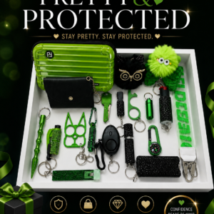 Green-Eyed Lady 19-piece Elegant Safety Keychain Bundle