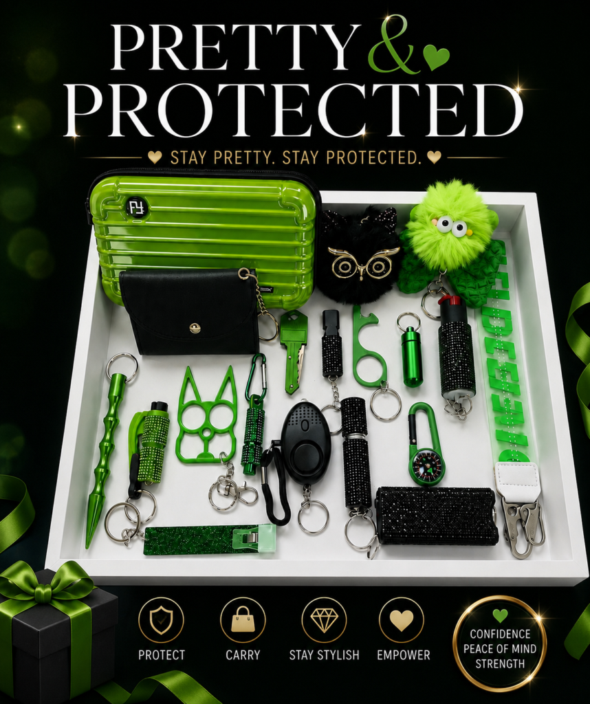 Green-Eyed Lady 19-piece Elegant Safety Keychain Bundle