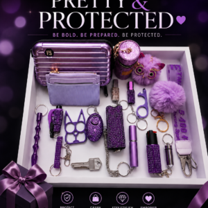 Purple Collection 19-Piece Elegant Safety Keychain Bundle