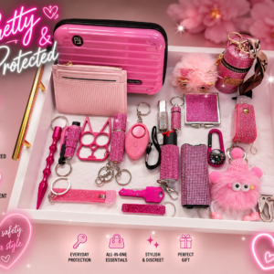 Pink Collection 21-Piece Elegant Safety Keychain Bundle