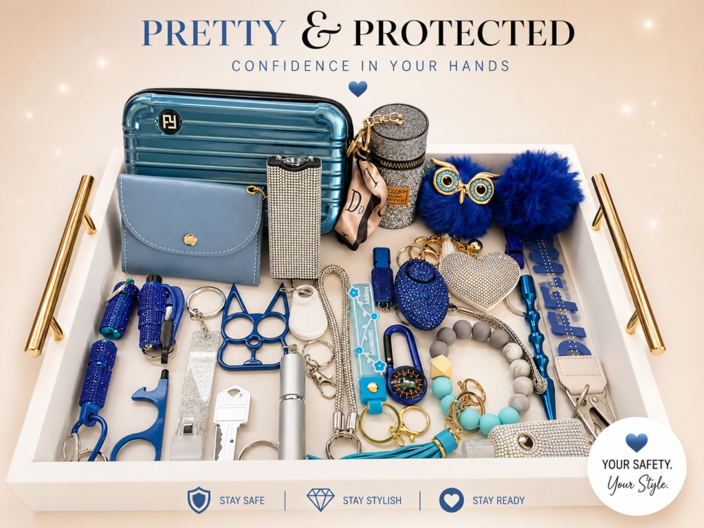 Blue & Silver 25-Piece Elegant Safety Keychain Bundle