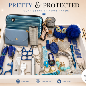 Blue & Silver 25-Piece Elegant Safety Keychain Bundle