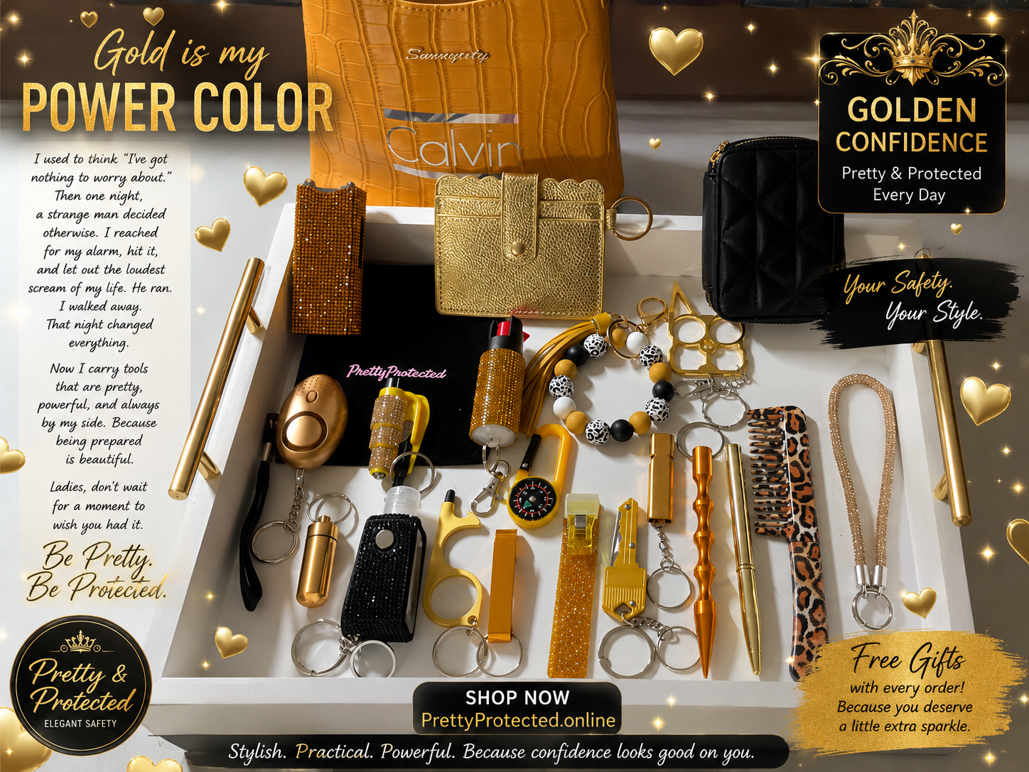 Gold with A Cute Bag